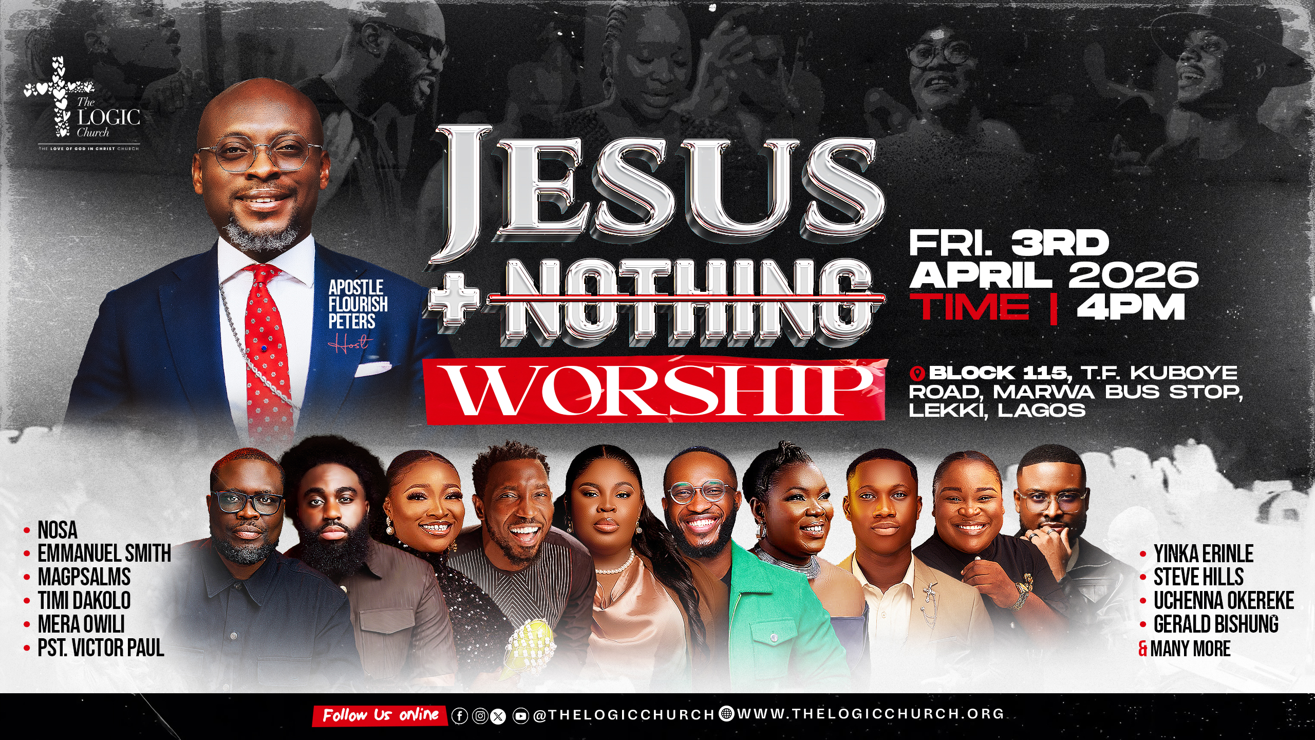 Graphic promoting the "Jesus + Nothing" Worship event by The LOGIC Church for Good Friday.