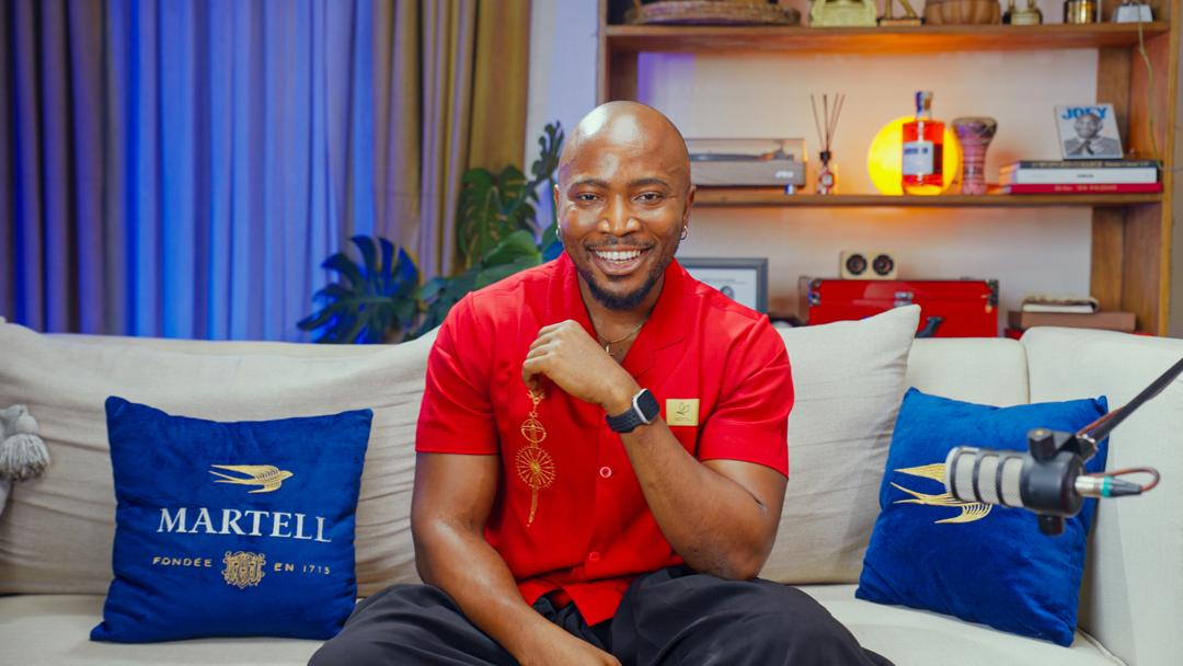 Martell branding alongside Afrobeats Intelligence podcast logo.