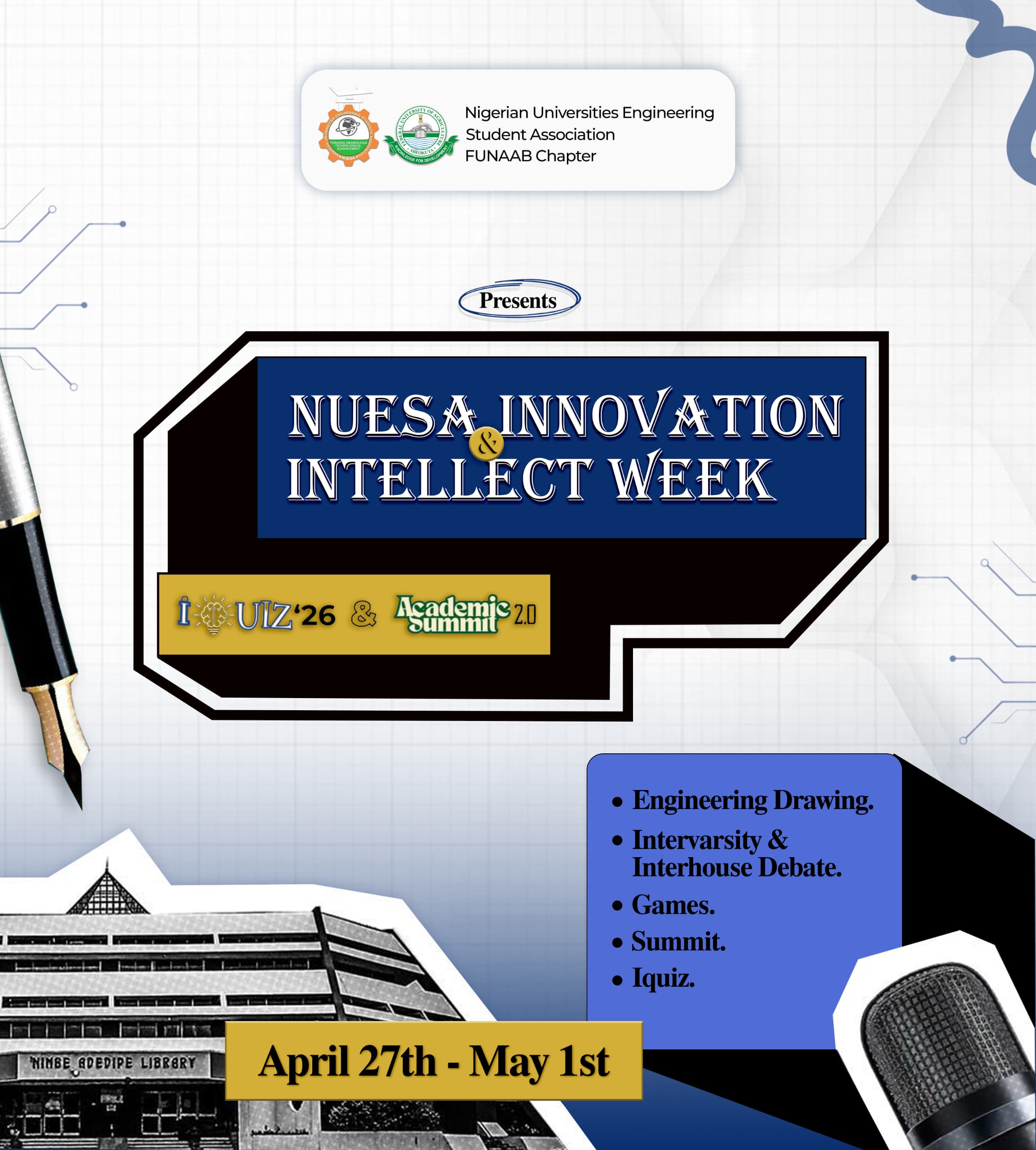 NUESA Innovation & Intellect Week 2.0 poster