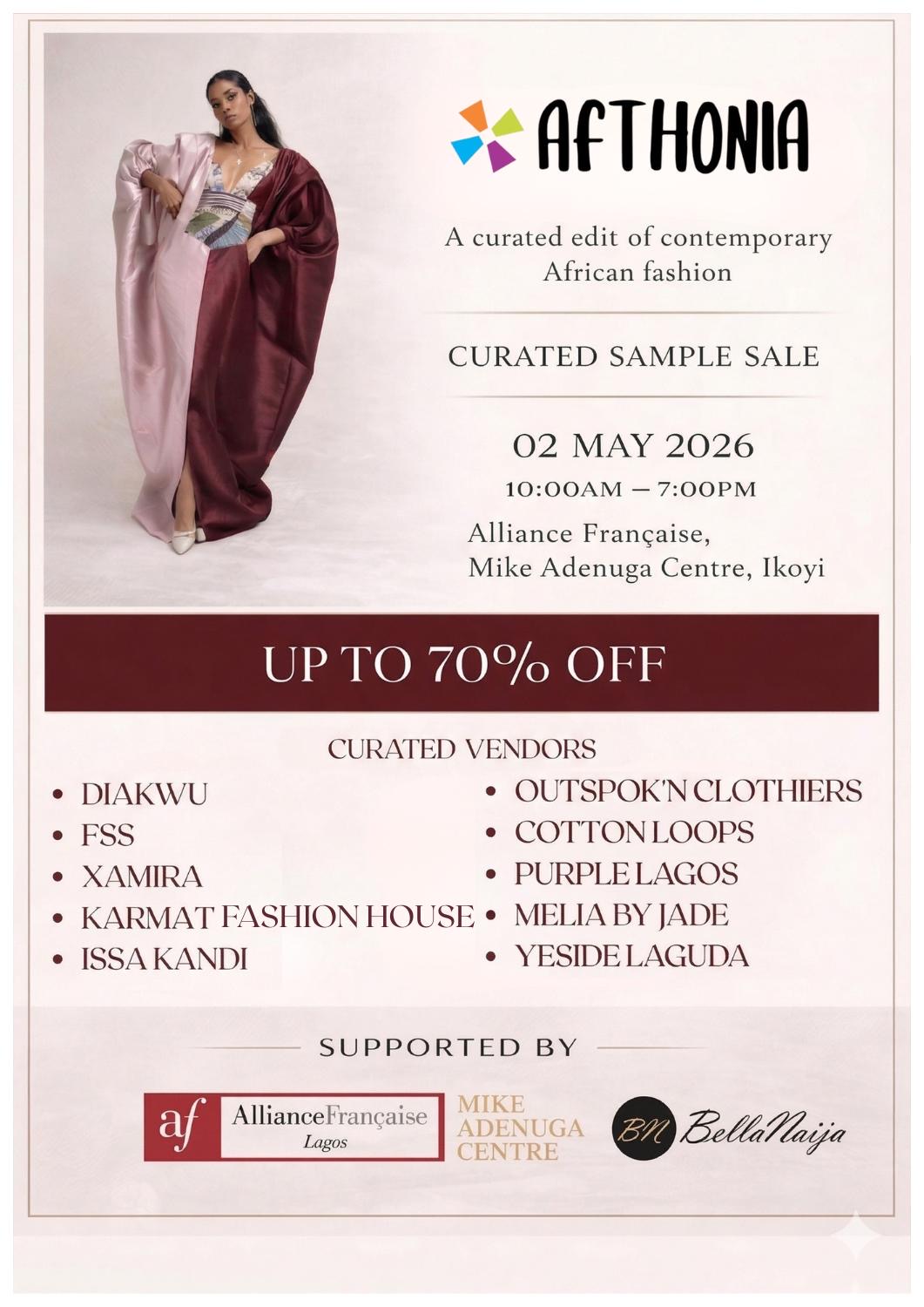 Shoppers browsing curated fashion collections at the Afthonia Sample Sale