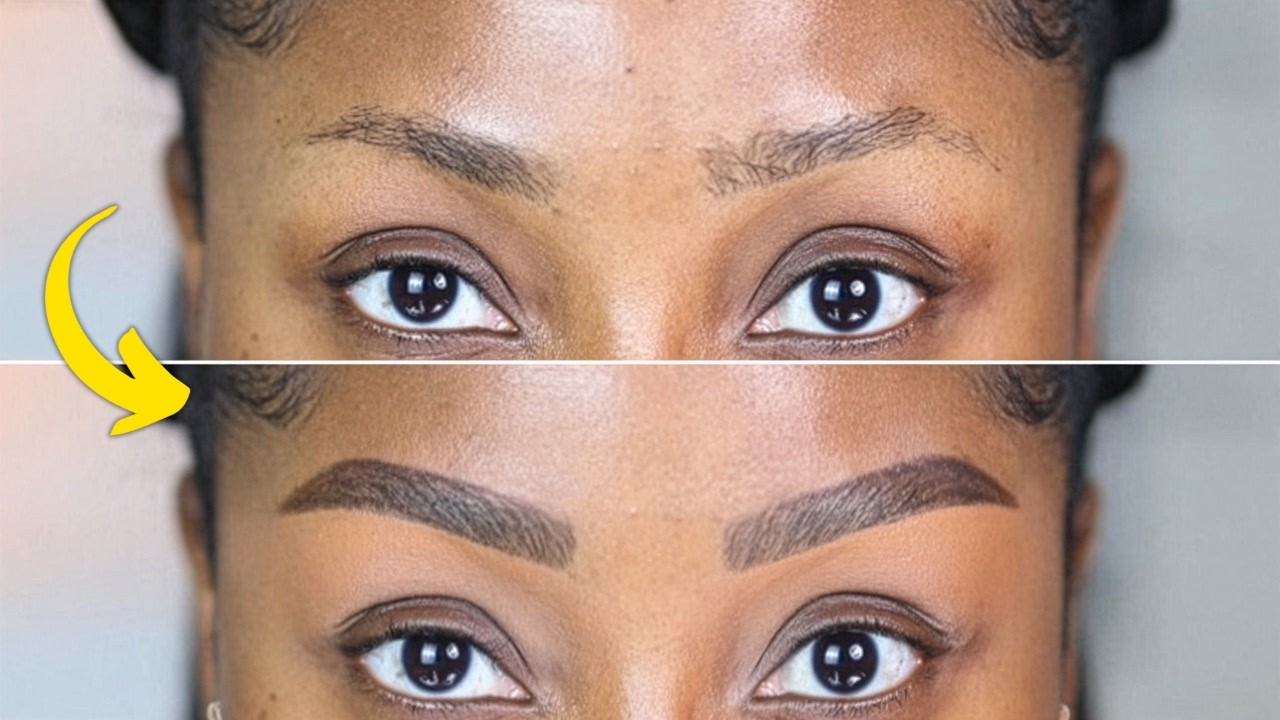 Dimma Umeh demonstrating her eyebrow routine.