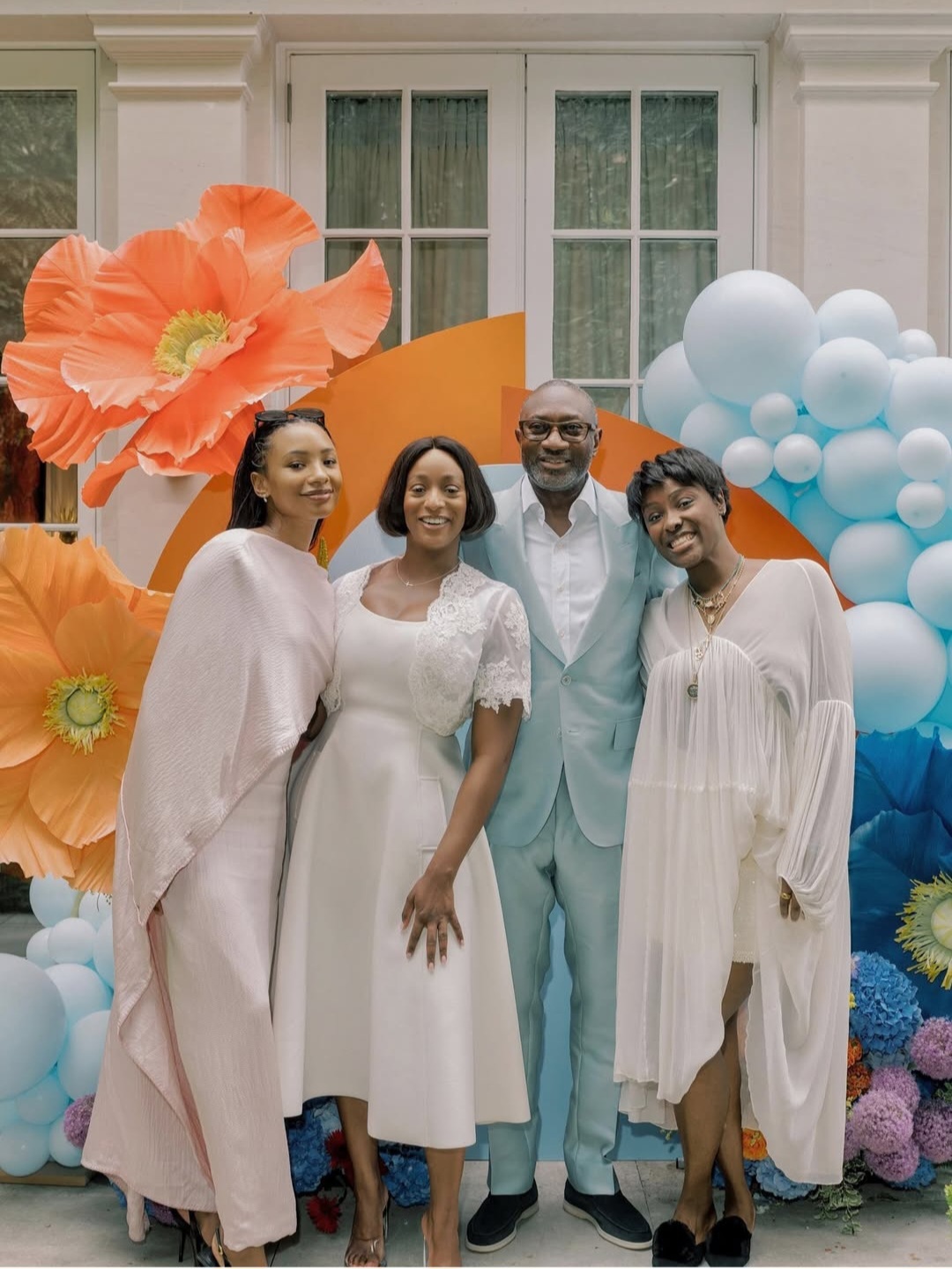 Femi Otedola with his three daughters celebrating International Women's Day