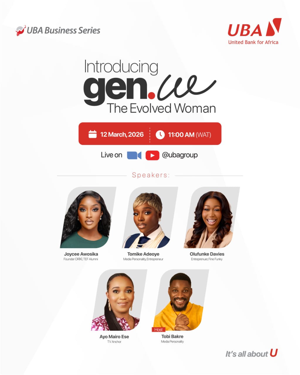 Promotional image for UBA Business Series focusing on female leadership