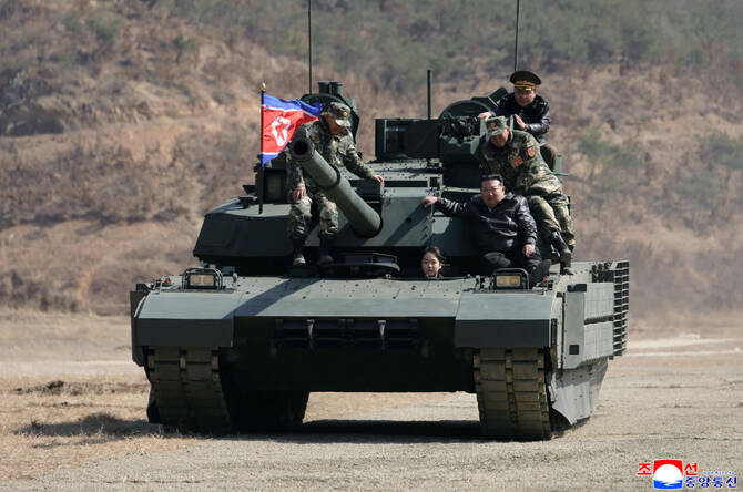 A photo of the tank involved in the military drill