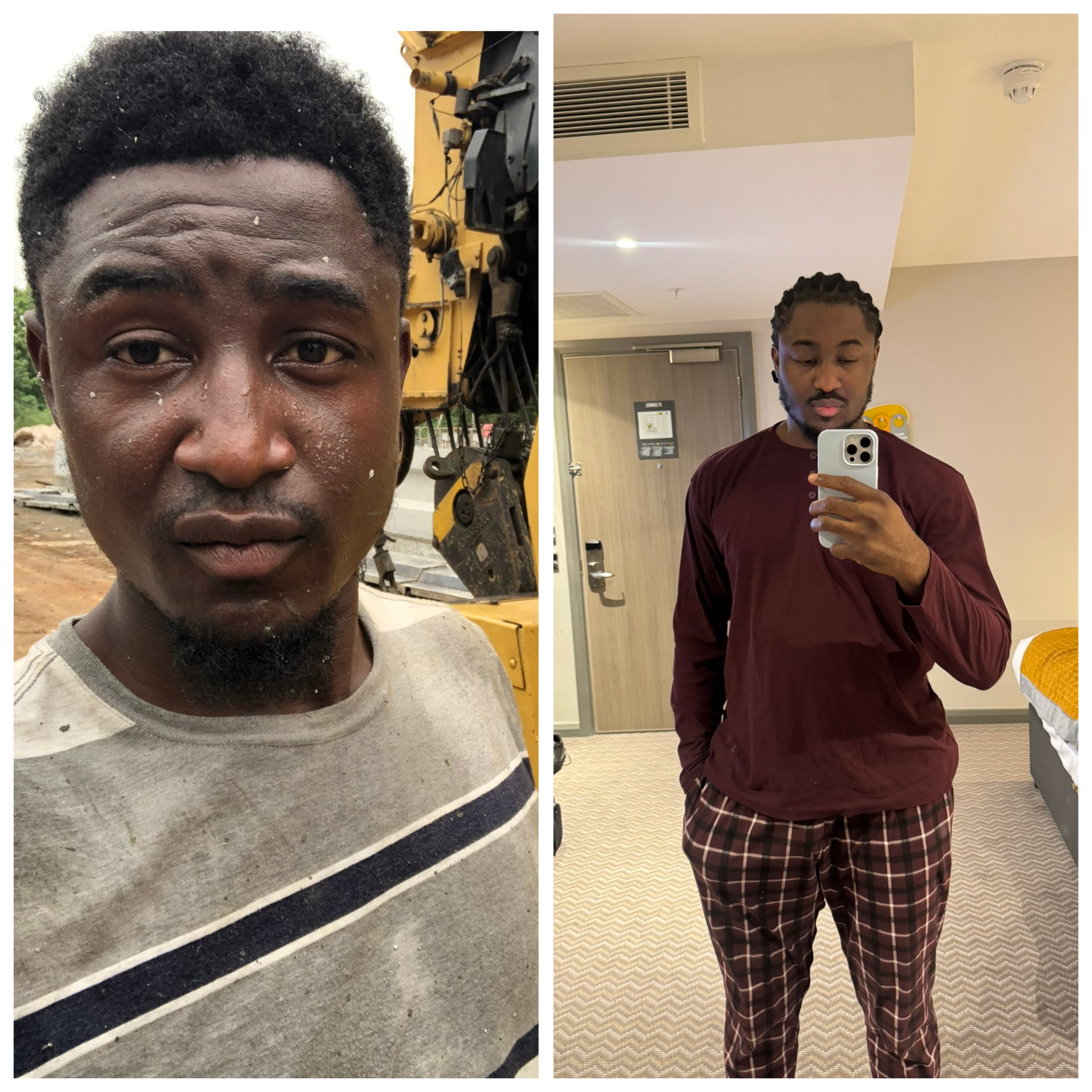 Nnayi's transformation photo after relocating to Ireland