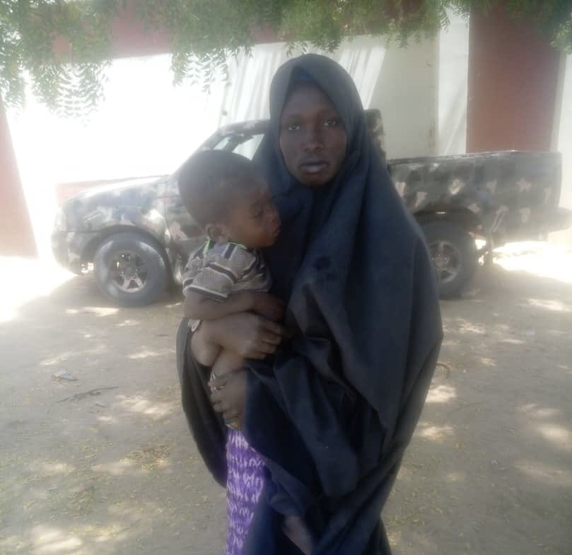 Kaltum Dalha, the wife of a Boko Haram commander, seen after her surrender to troops.