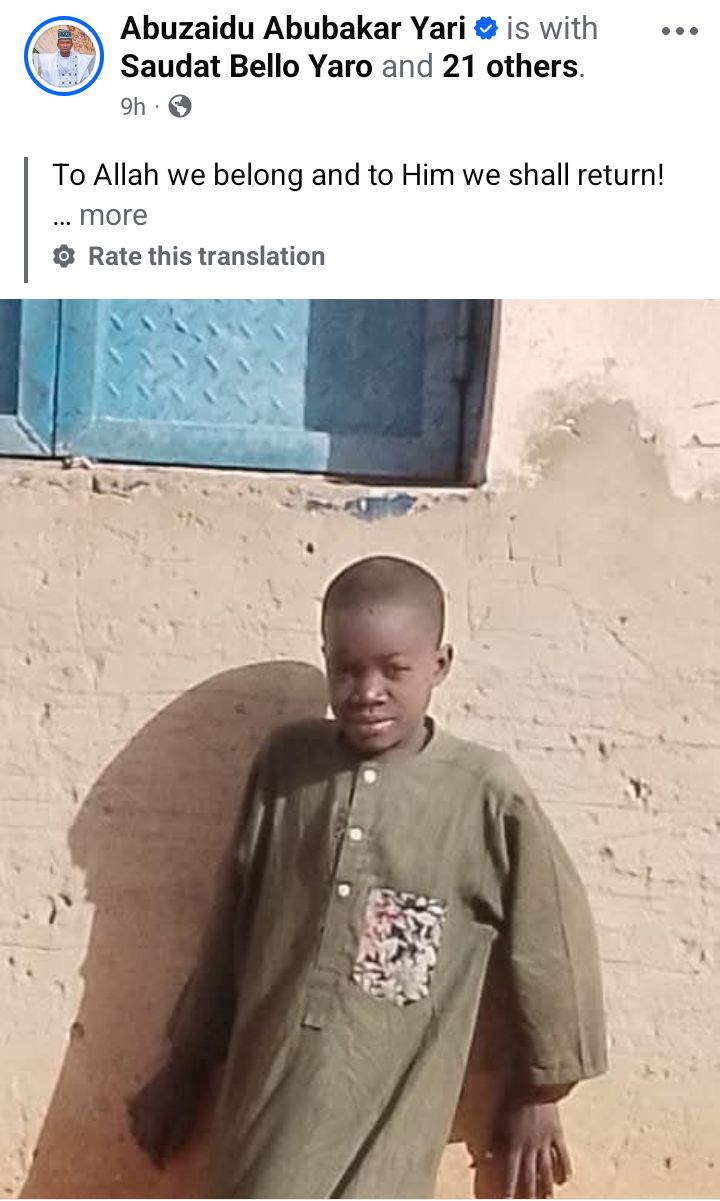 Another view of the young boy arrested in Kebbi