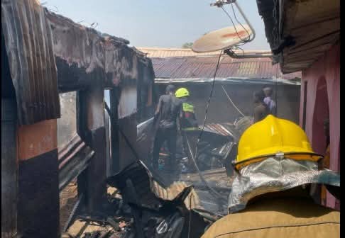 Fire incident scene in Taraba State