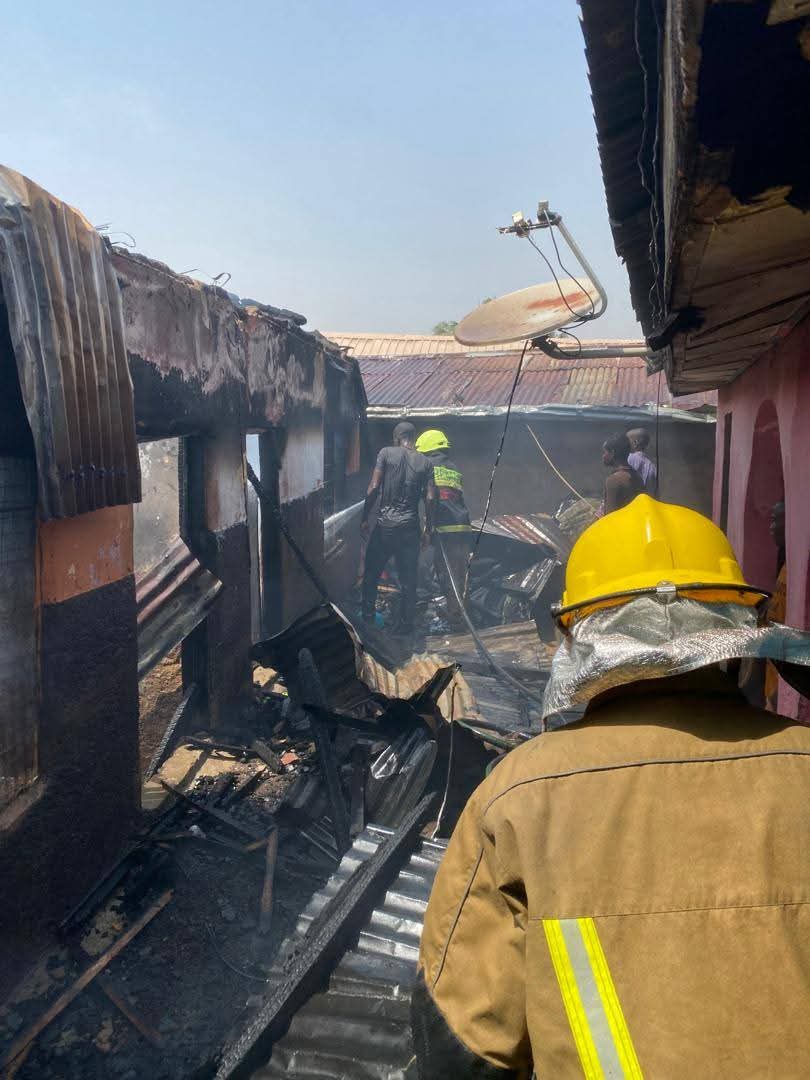The aftermath of the fire incident in Taraba