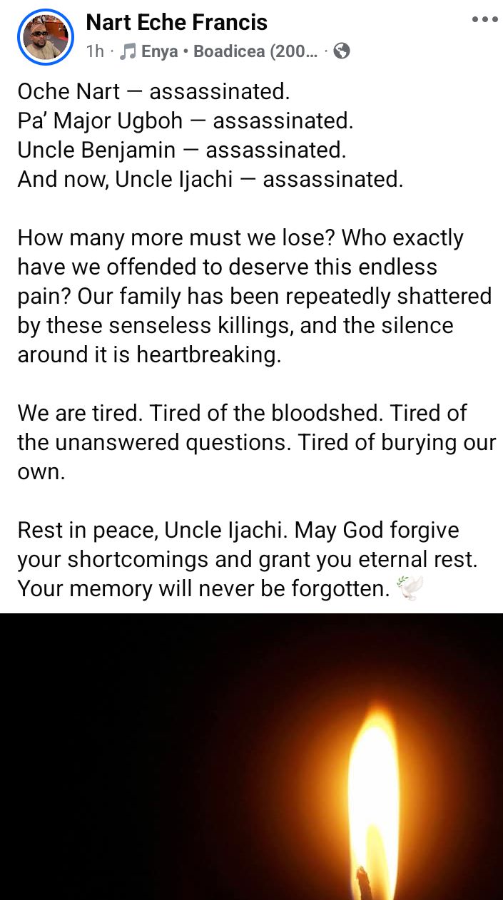 Investigation scene following the assassination of Udeh Ijachi