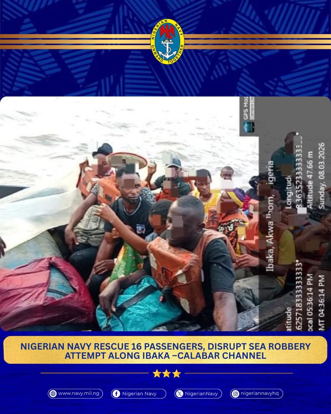 A rescue operation by the Nigerian Navy.