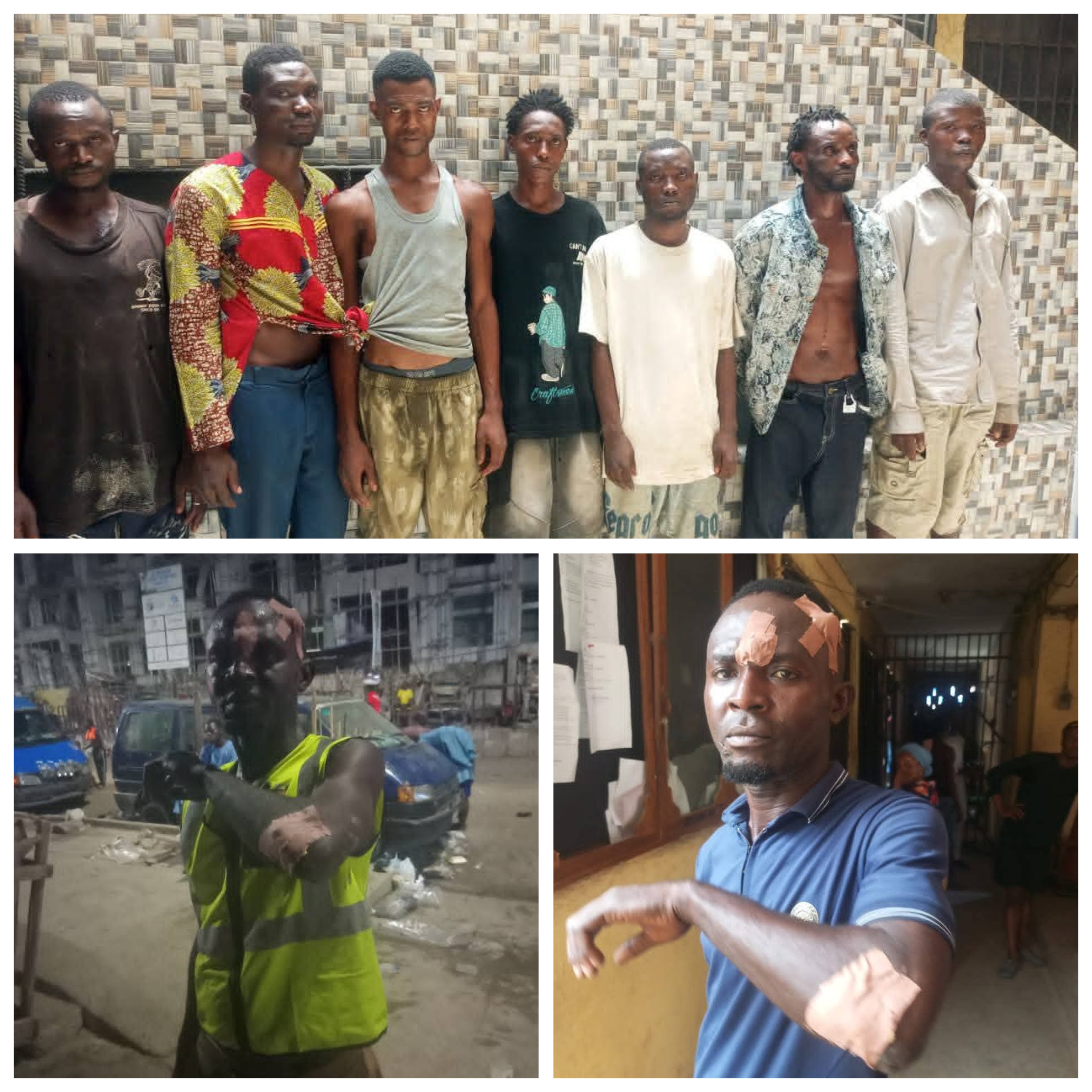 The seven suspects charged for the assault on LAWMA operatives in Lagos