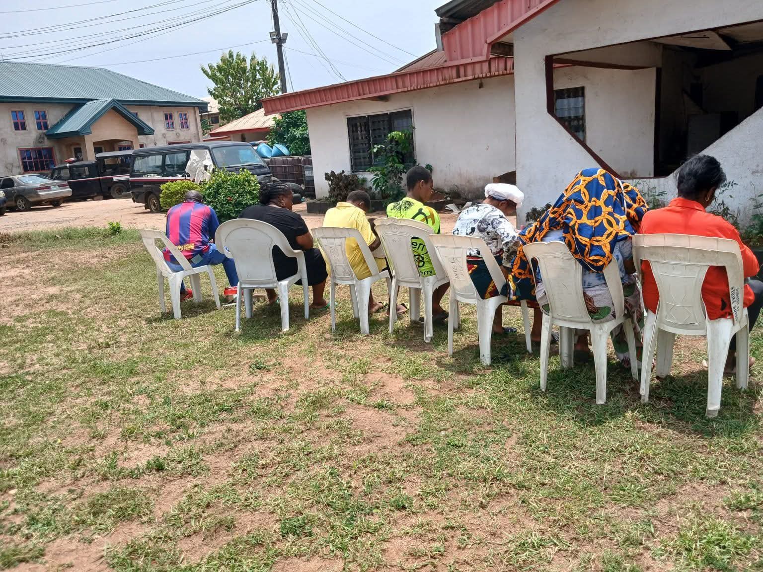 Image of the NSCDC operation during which a baby factory was discovered and five pregnant women were rescued in Imo State.