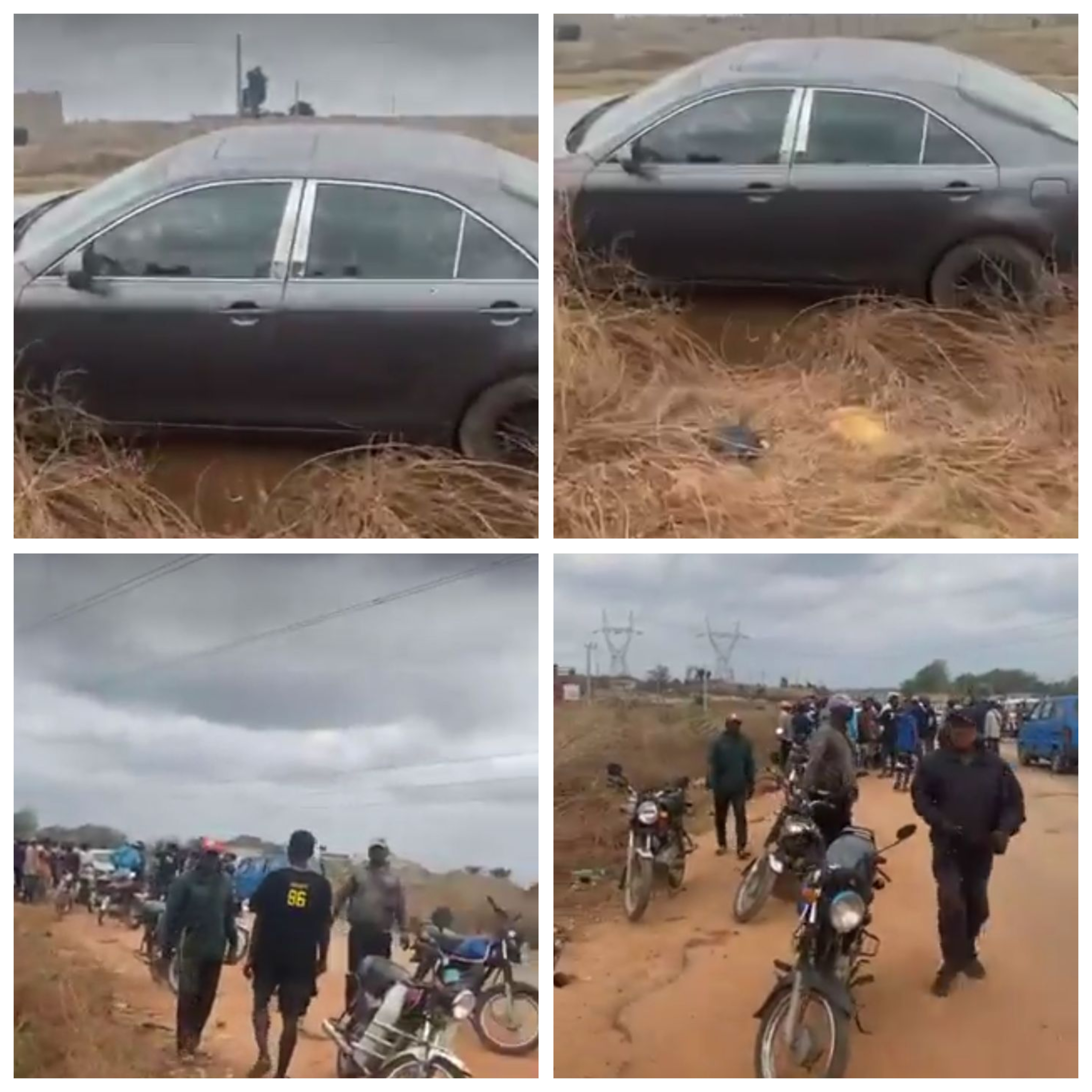 Scene of the incident where a driver was shot dead by Customs officers in Osun