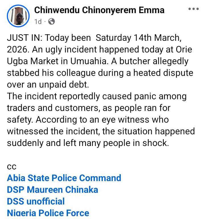 Butcher involved in the stabbing incident