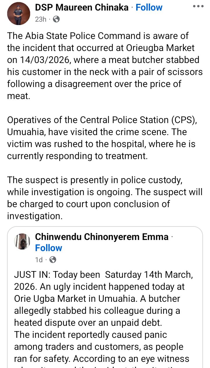 Emergency services responding to the stabbing at the market