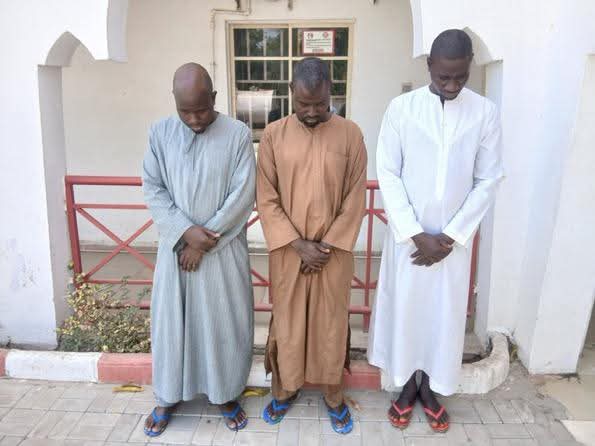 EFCC operatives with the arrested illegal gold miners in Maiduguri