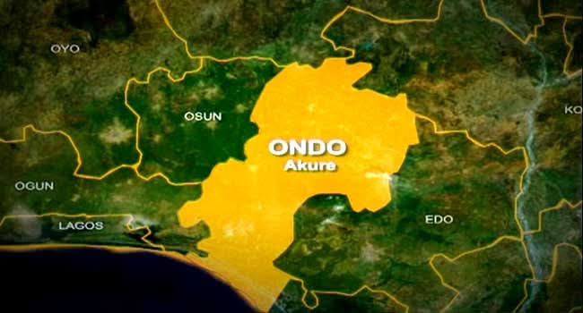 Police and rescue officials respond to the fire incident in Ondo State.