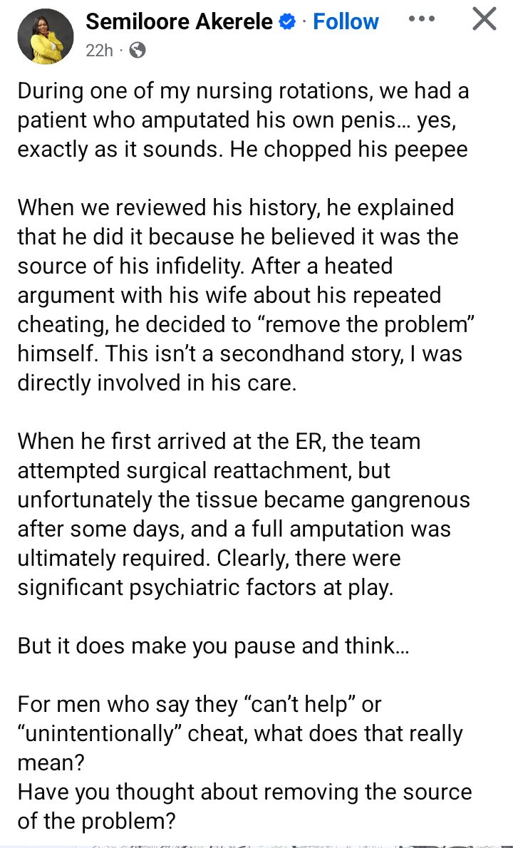 Semiloore Akerele addressing issues surrounding infidelity and mental health