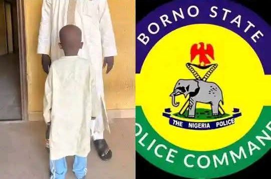 Police officers involved in the rescue operation of the kidnapped boy in Borno