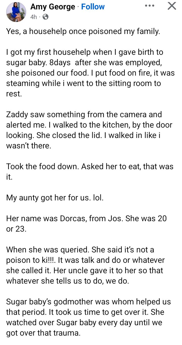 Image of the Nigerian woman, Amy George, who shared her alarming experience.