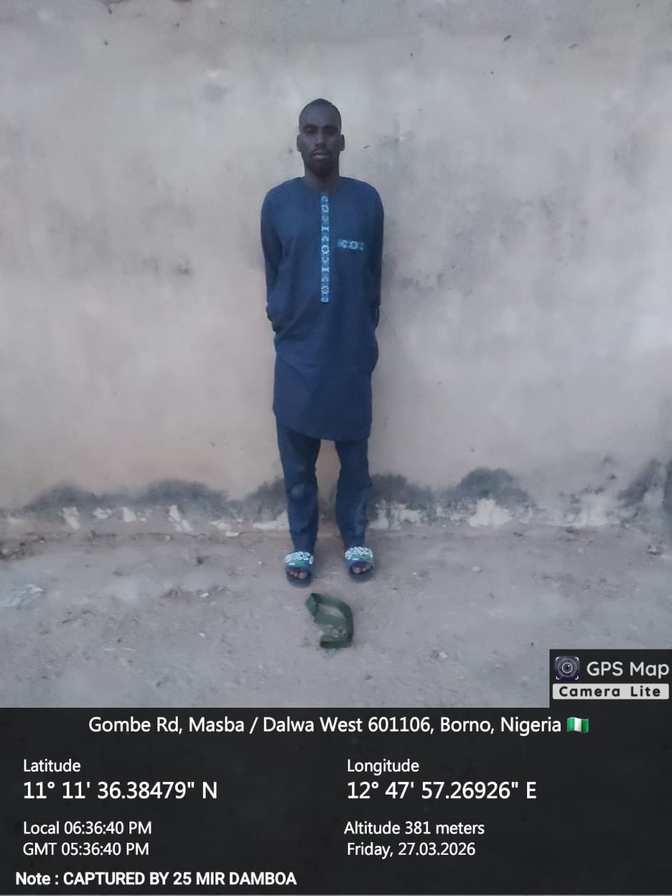 Image of the operation leading to the arrest of the ISWAP suspect