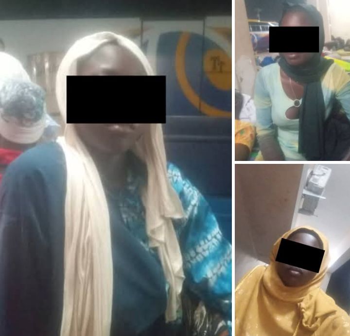 The three rescued Nigerian girls from Mali, Linda, Bella, and Joy.