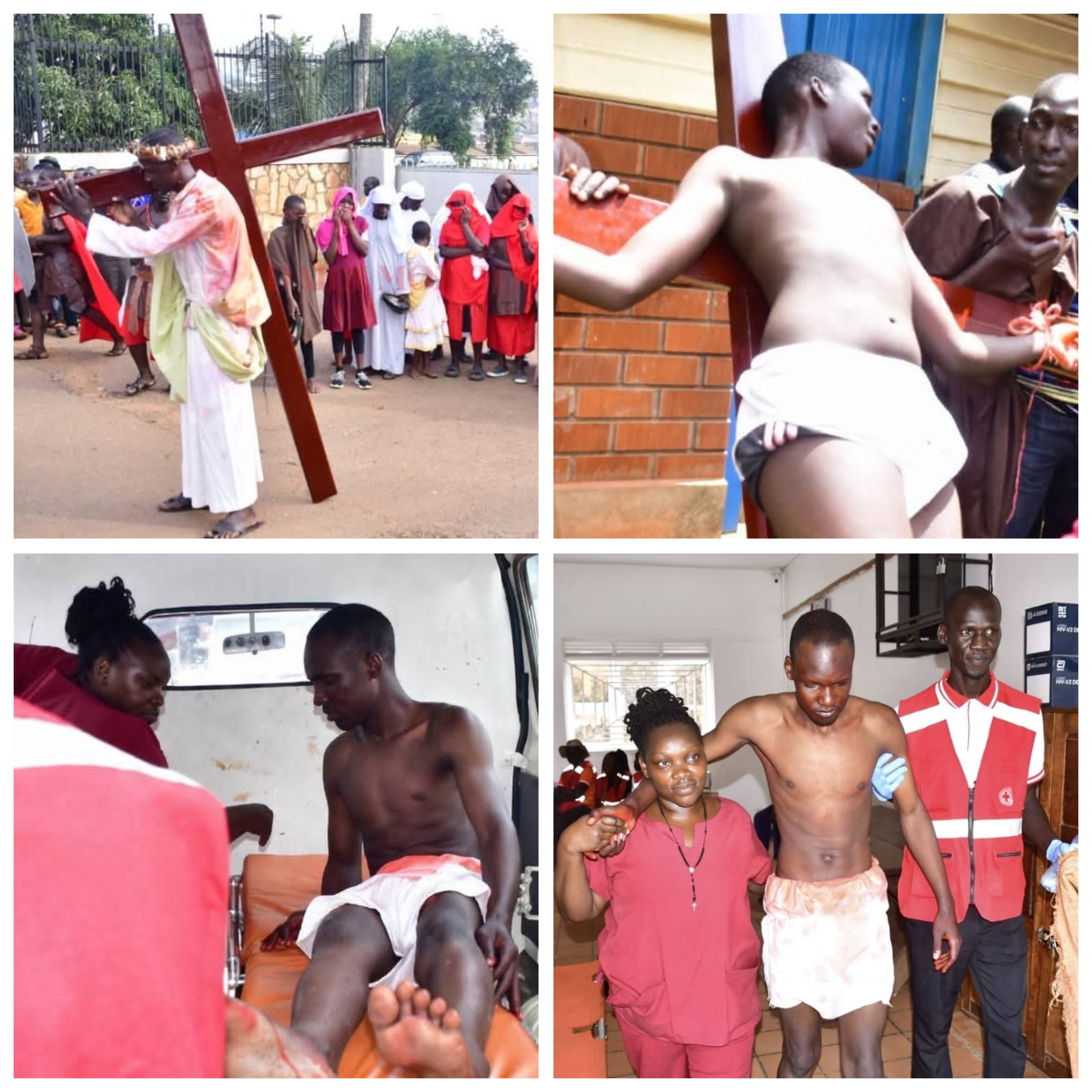 Dennis Zziwa, a student portraying Jesus Christ during a Good Friday procession.