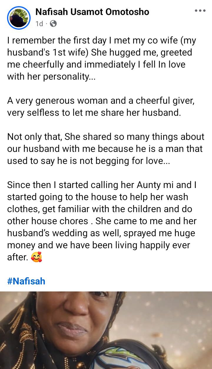 Image related to the story of a Nigerian woman's appreciation for her co-wife.