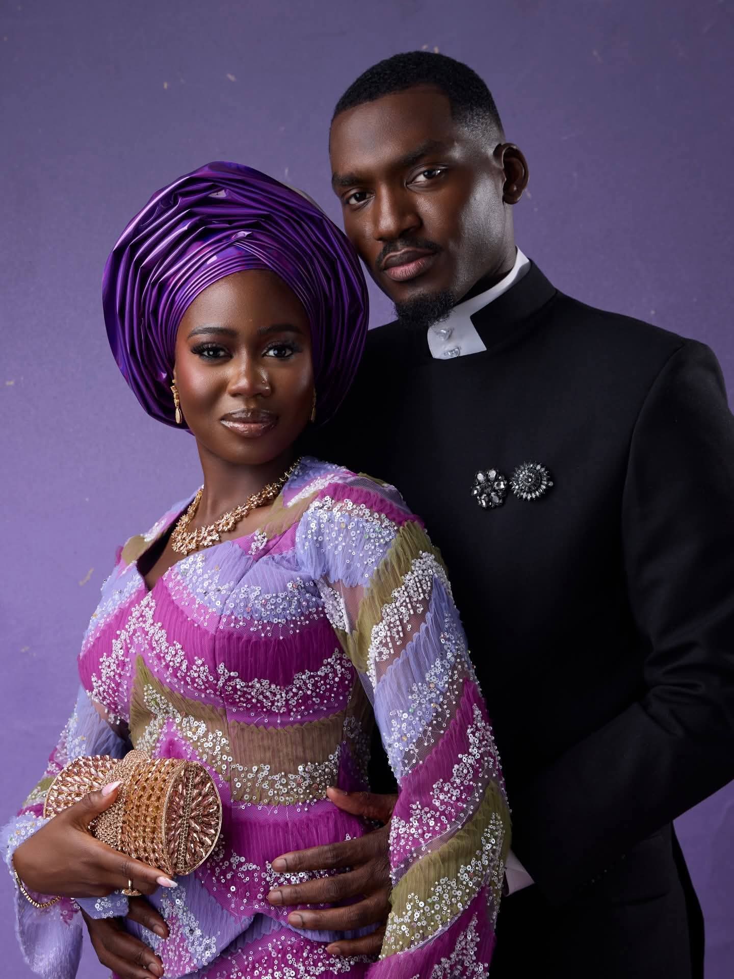 Wedding photo of a Nigerian Muslim couple