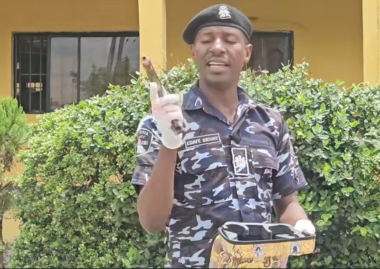 Another view of the recovered firearm.