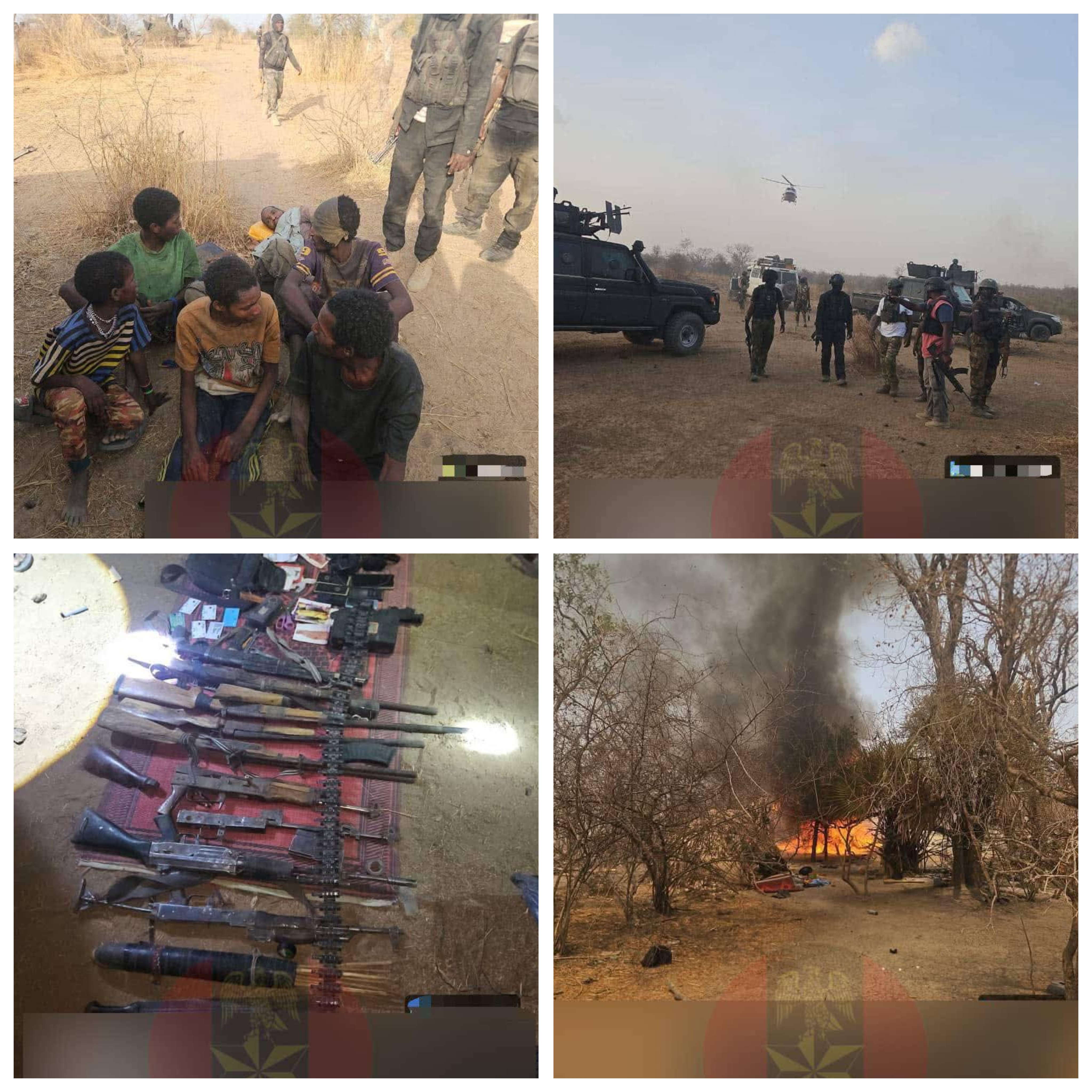 Soldiers in a forest clearing operation