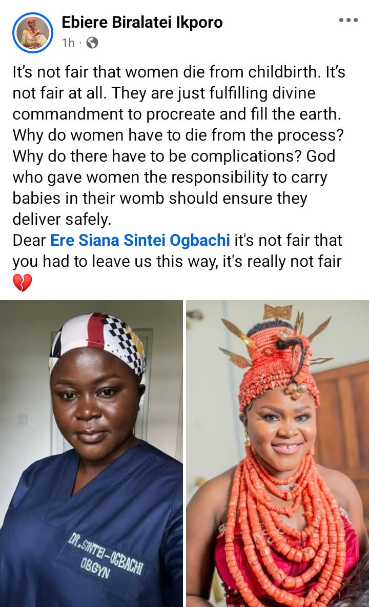 Another image connected to the Bayelsa doctor's passing.