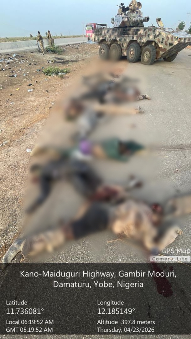 Various types of rifles and machine guns seized from insurgents.