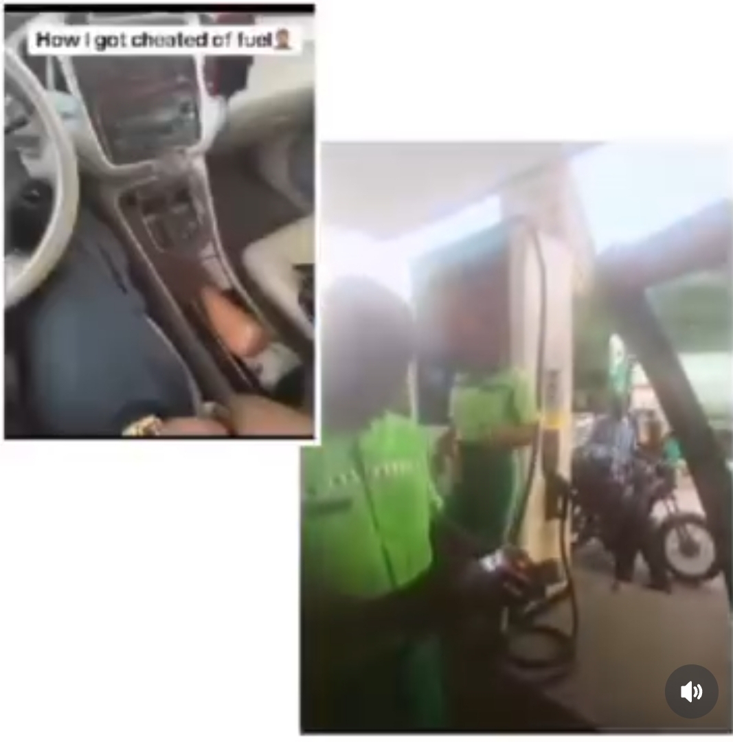 Customer confronting fuel attendants at a petrol station