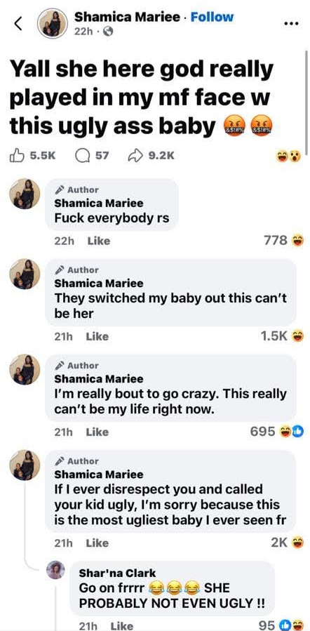 Another photo depicting the situation surrounding the new mother