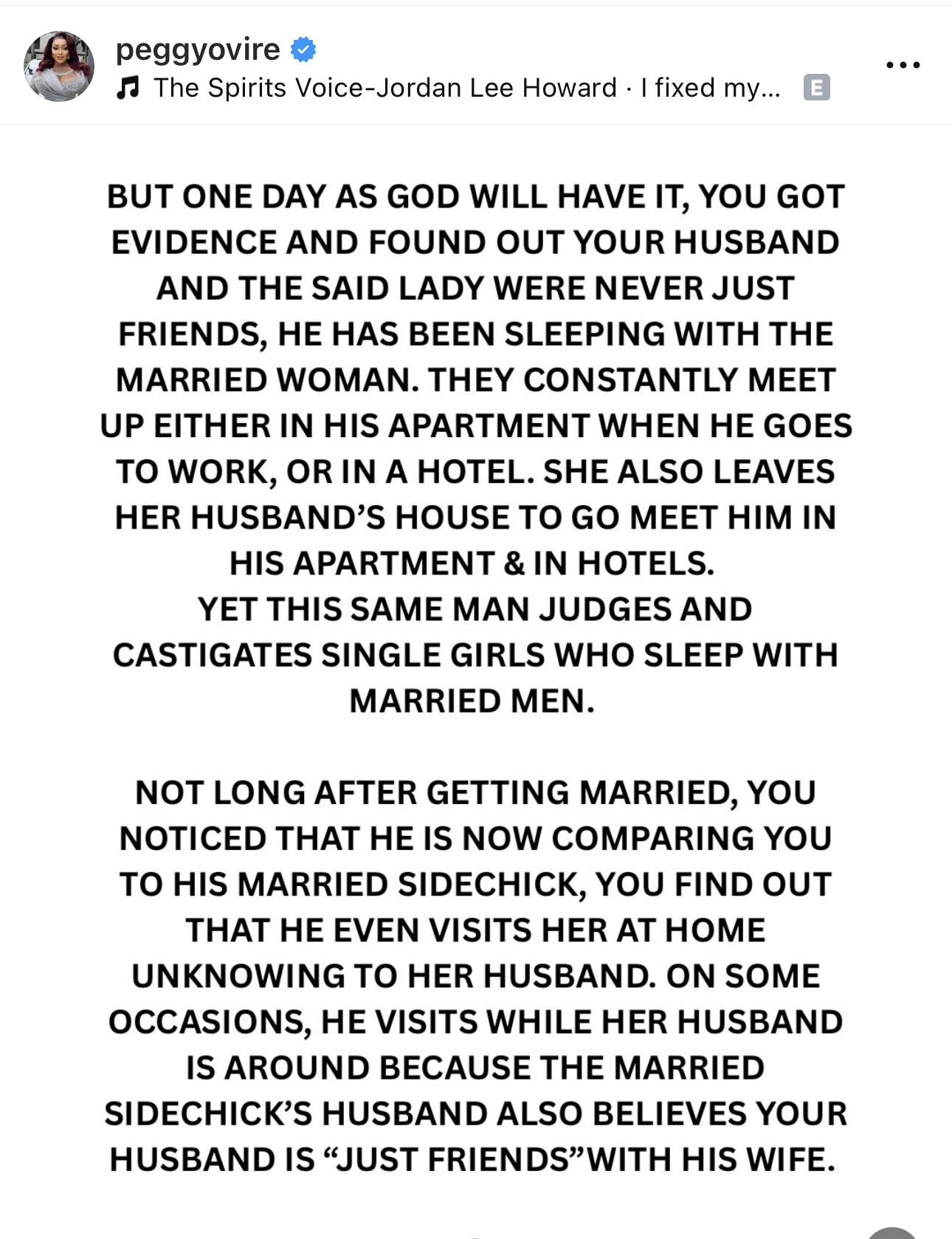 Actress Peggy Ovire poses for an image related to her post