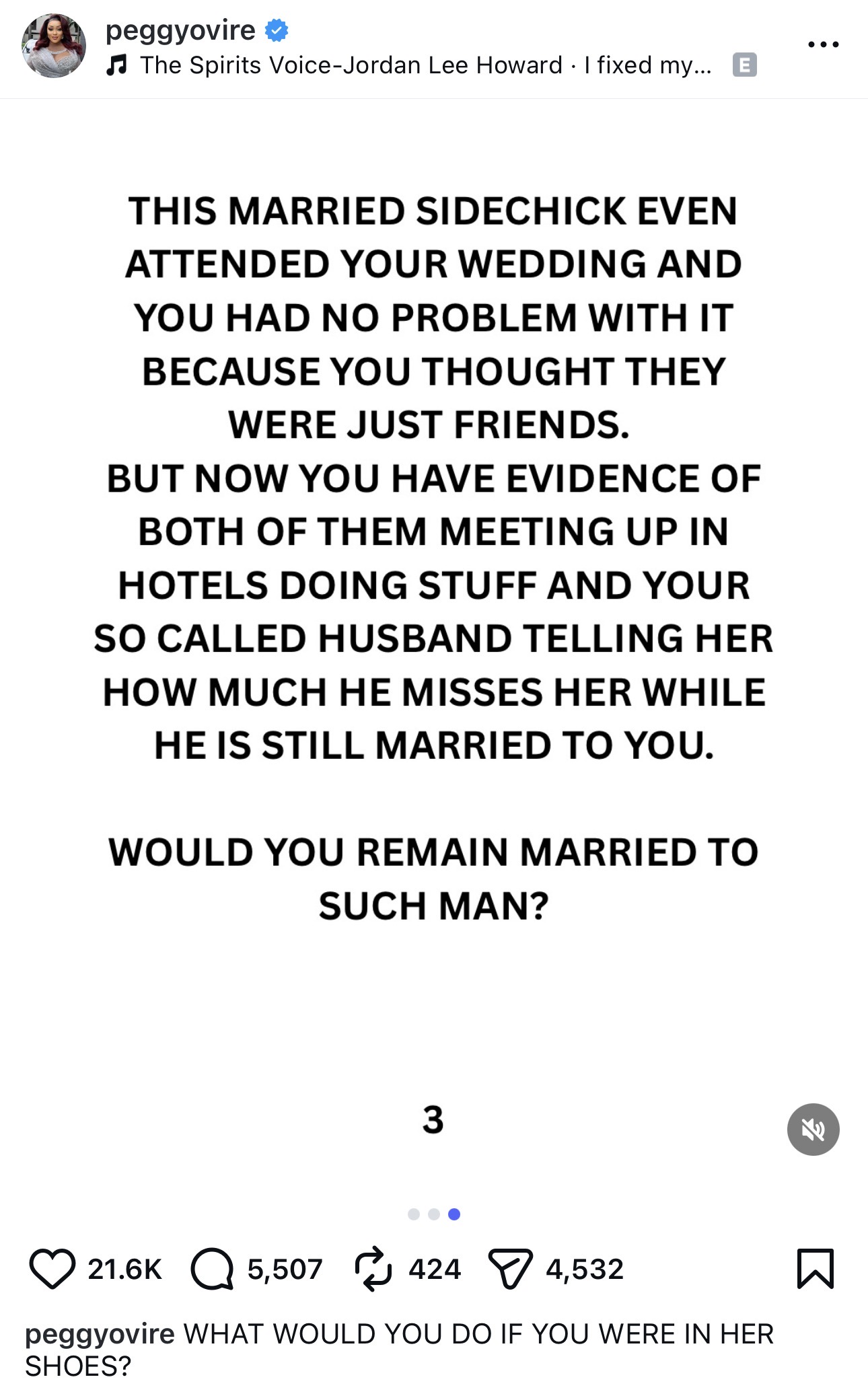 Another perspective on Peggy Ovire's Instagram post