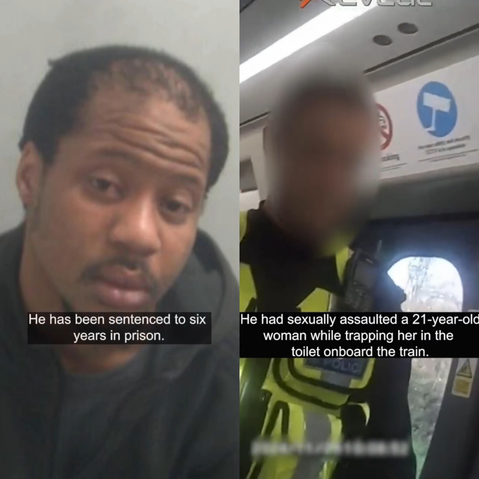 Daniel Odubanjo being arrested by police after committing sexual assaults on a train