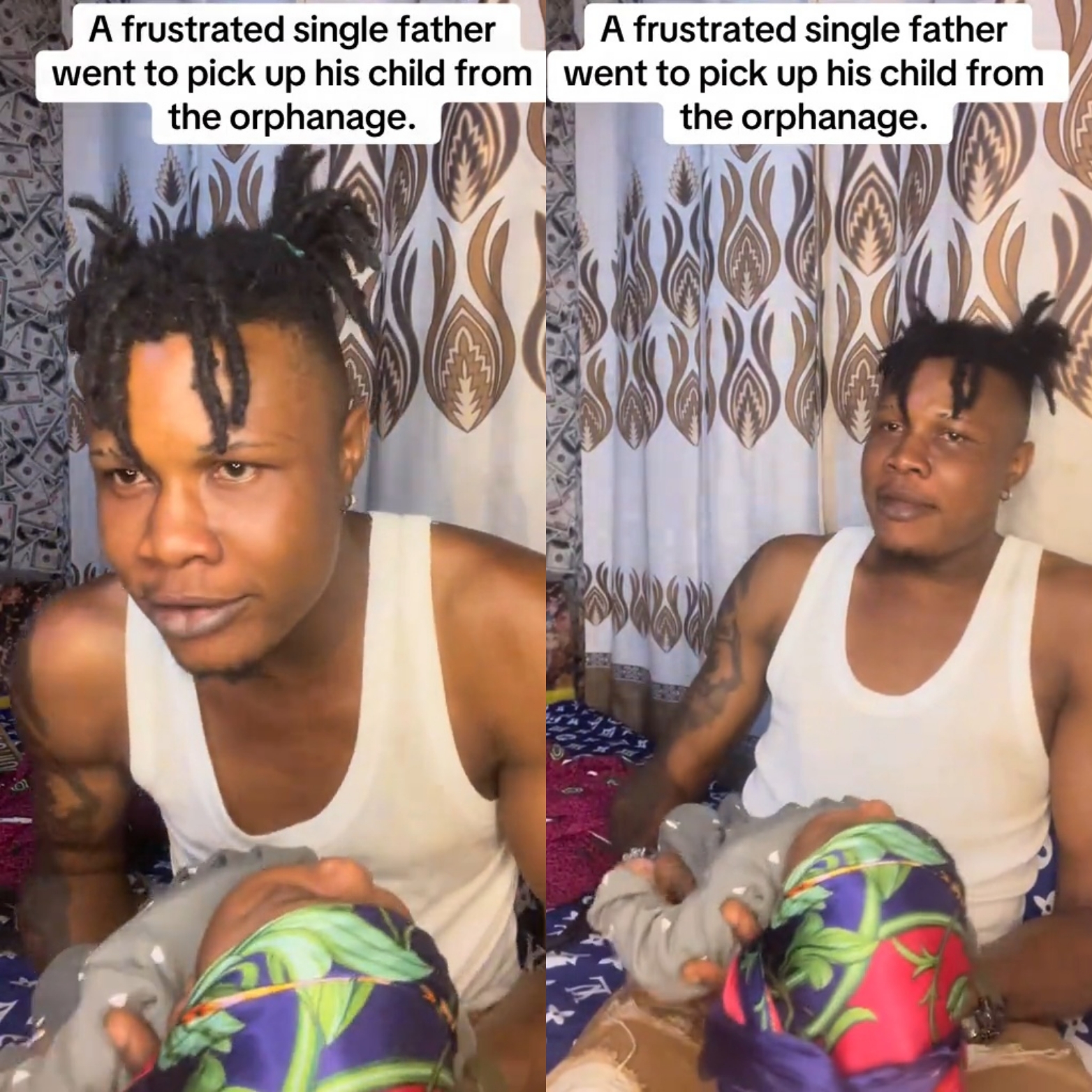 Frustrated single father seeking help with his infant