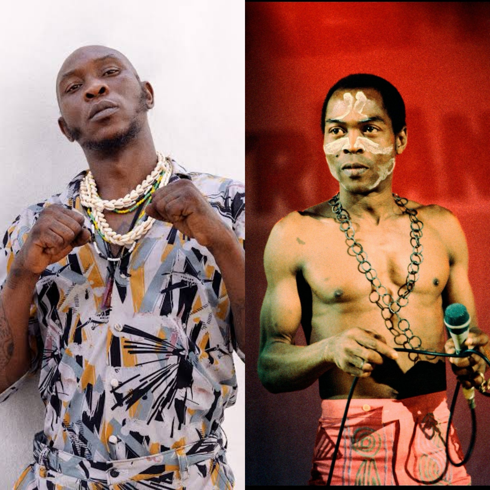 Seun Kuti speaking during a livestream.