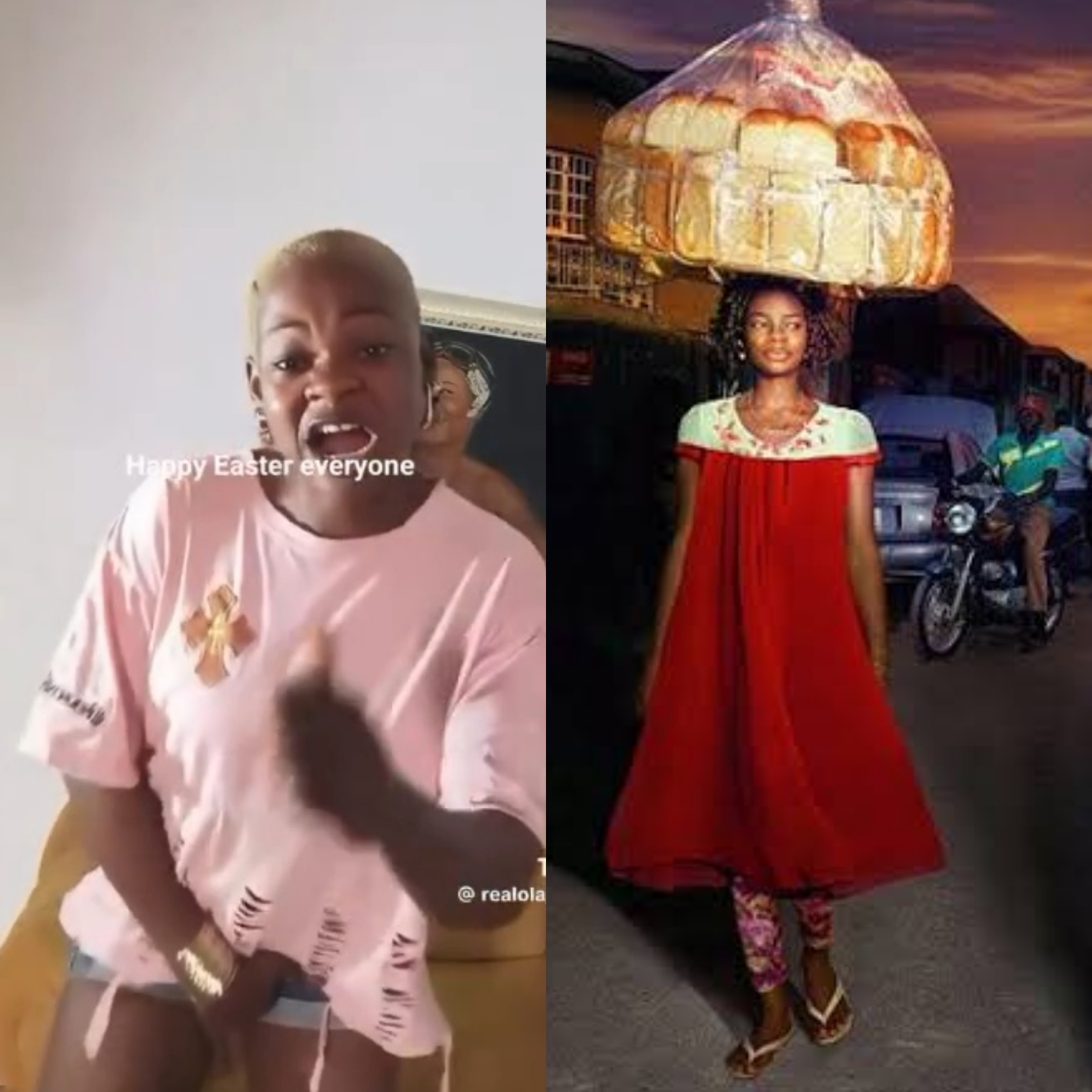 Olajumoke Orisaguna, the bread seller turned model, in a recent video.