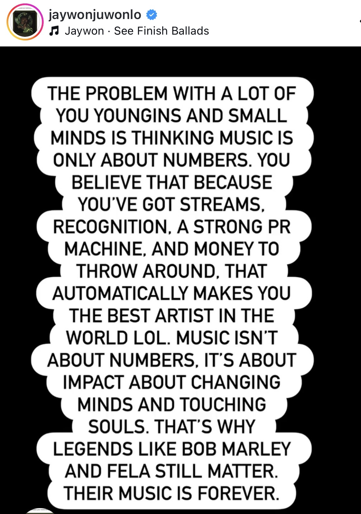 Jaywon emphasizes music's impact on society