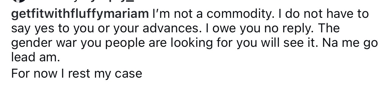 Mariam shared a video on Instagram speaking about body empowerment.