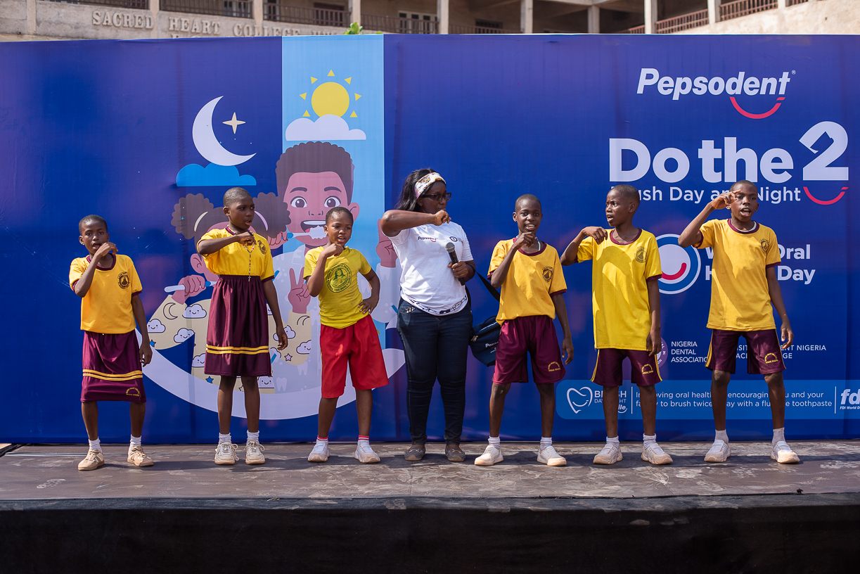 Pepsodent team engaging with students at a school event