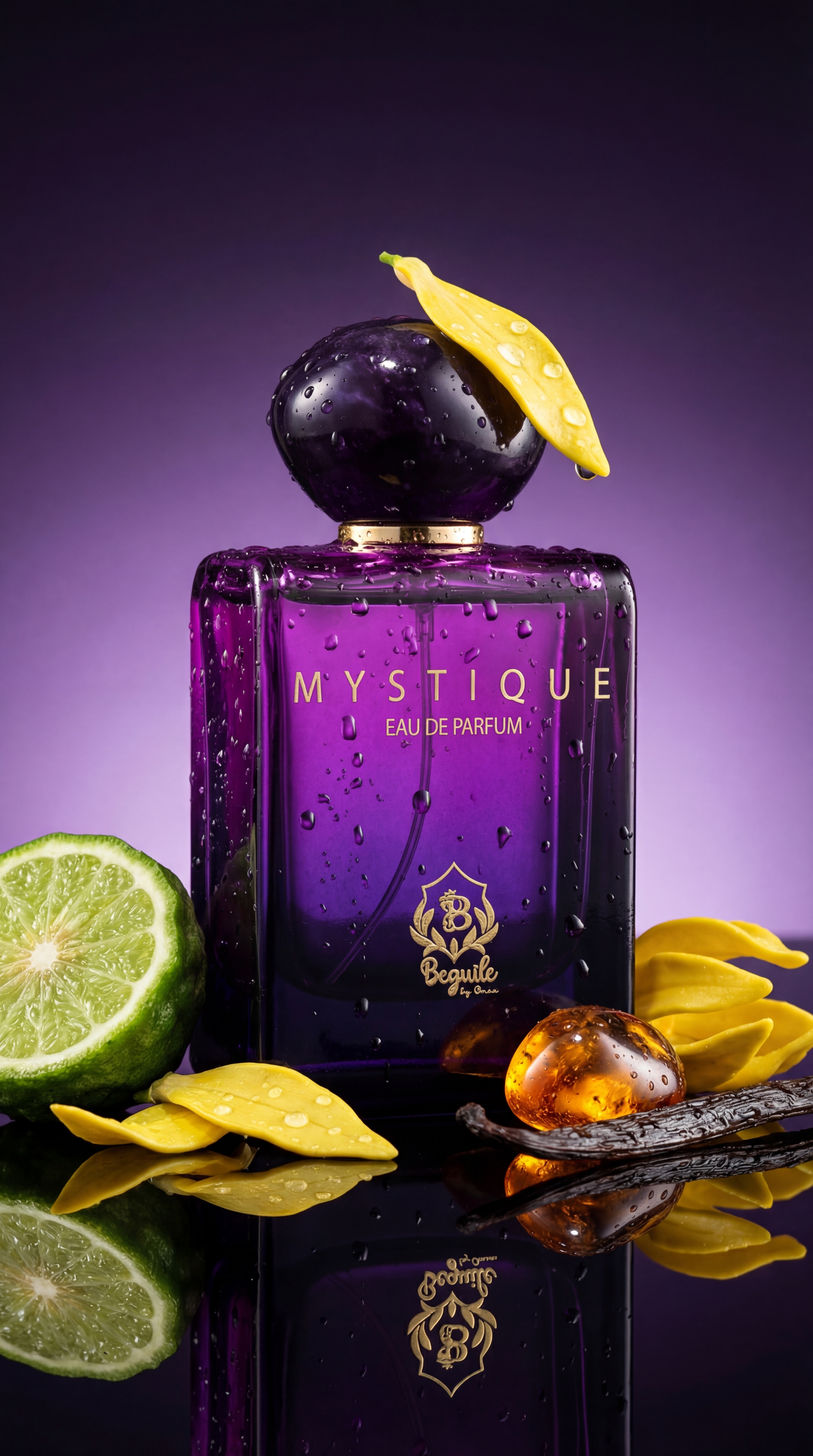 Mystique perfume displayed elegantly