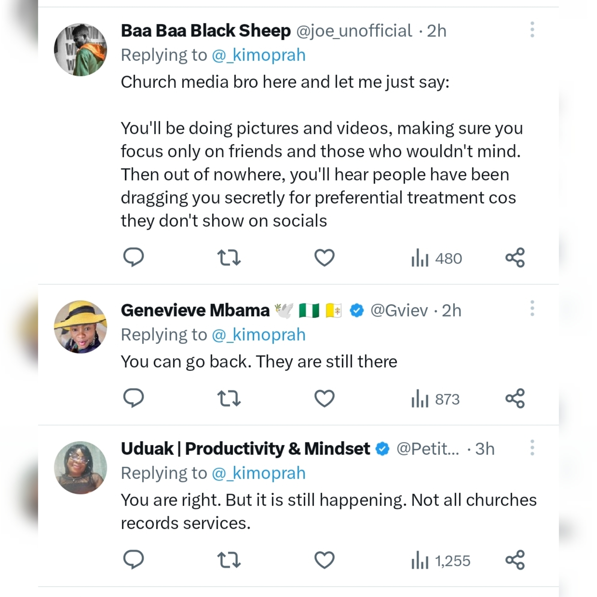 Audience engagement in church being captured on camera.