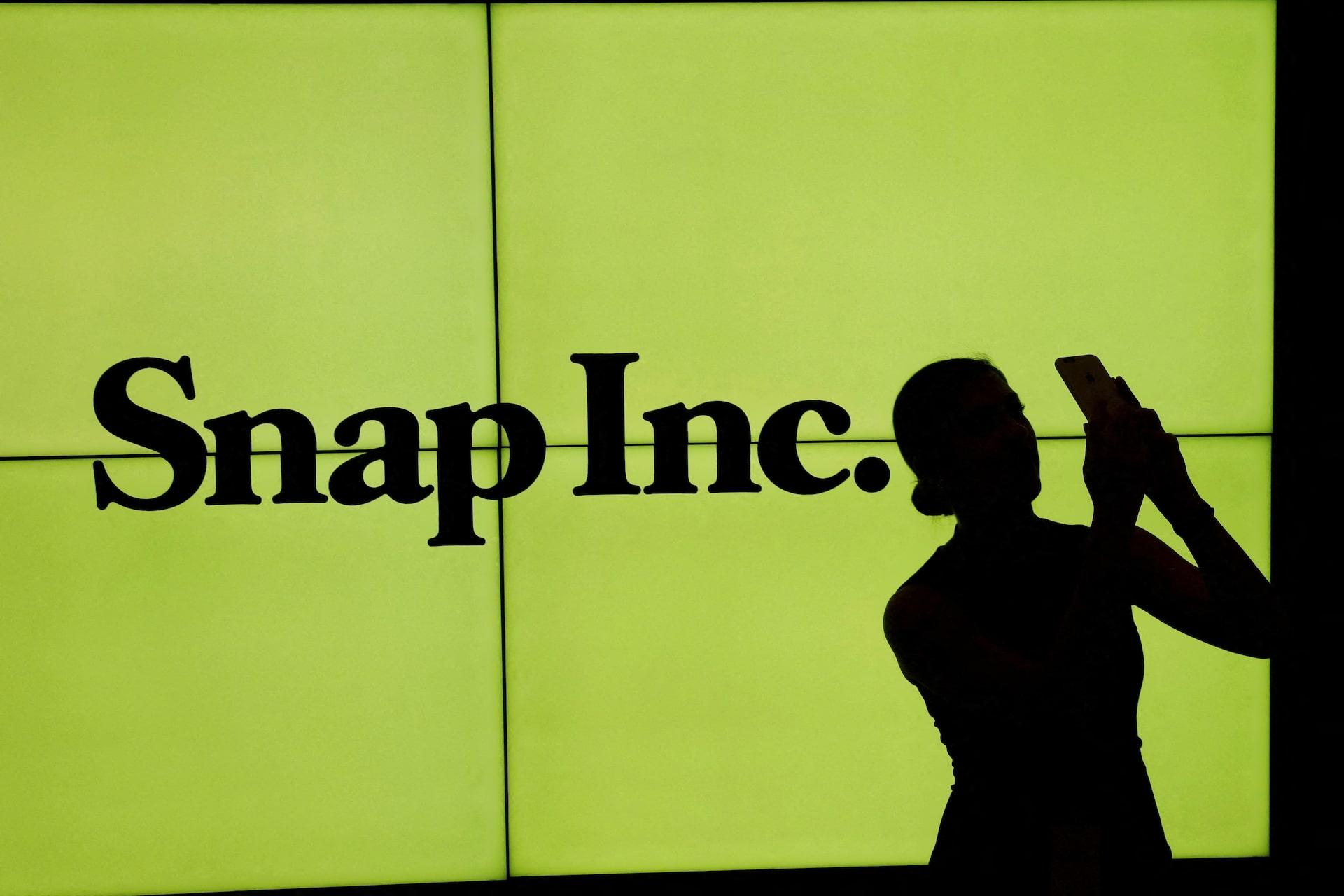 Snapchat logo on a screen.