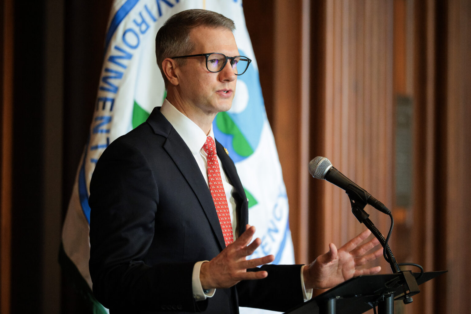 U.S. Congressman Riley Moore speaking about police reform in Nigeria.