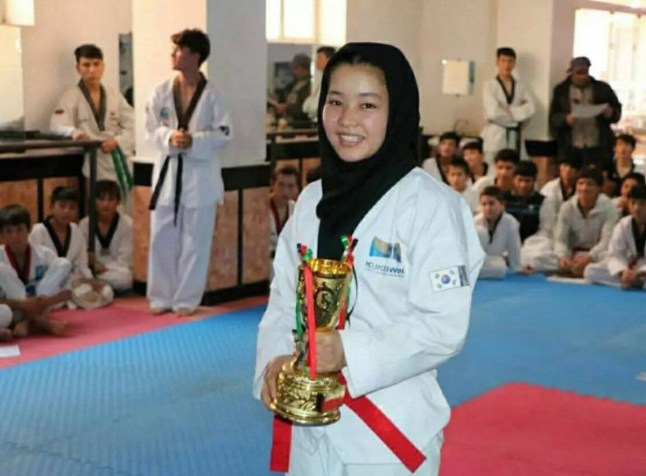 A young Afghan woman who may face stoning for teaching taekwondo to girls.